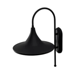 Aplique de pared Enjolino, negro, altura 48 cm, metal, E27