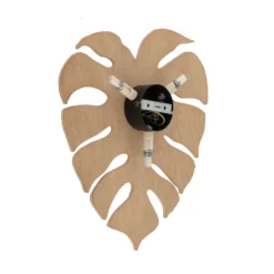 Aplique de pared Envostar Folah, forma de hoja, madera clara, 40 x 35 cm