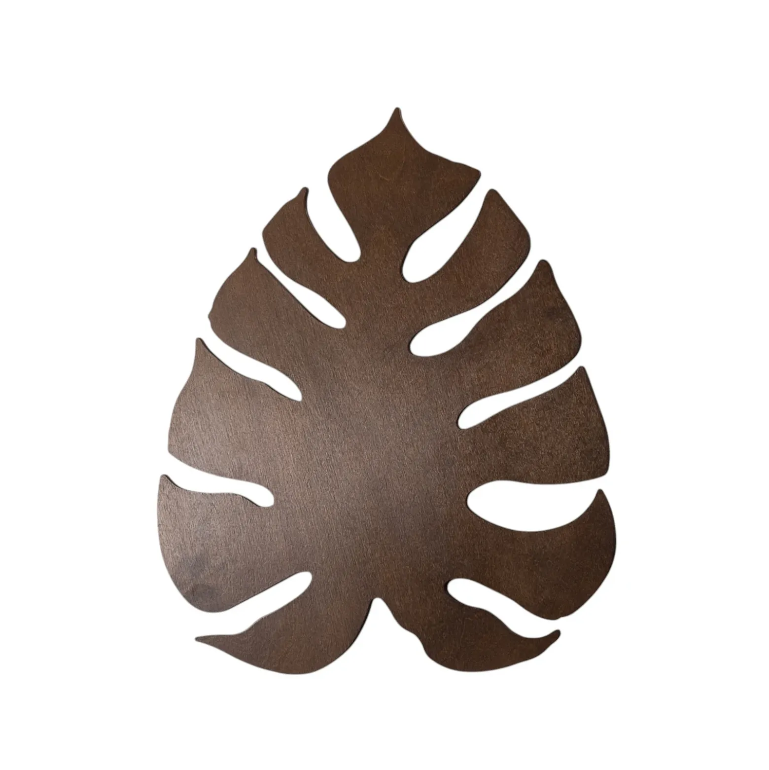 Aplique de pared Envostar Folah, forma de hoja, nogal, 40 x 35 cm
