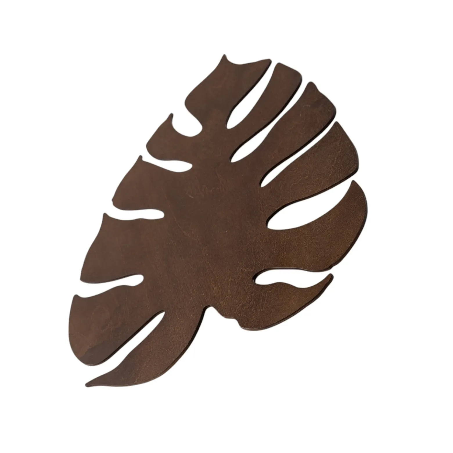 Aplique de pared Envostar Folah, forma de hoja, nogal, 40 x 35 cm