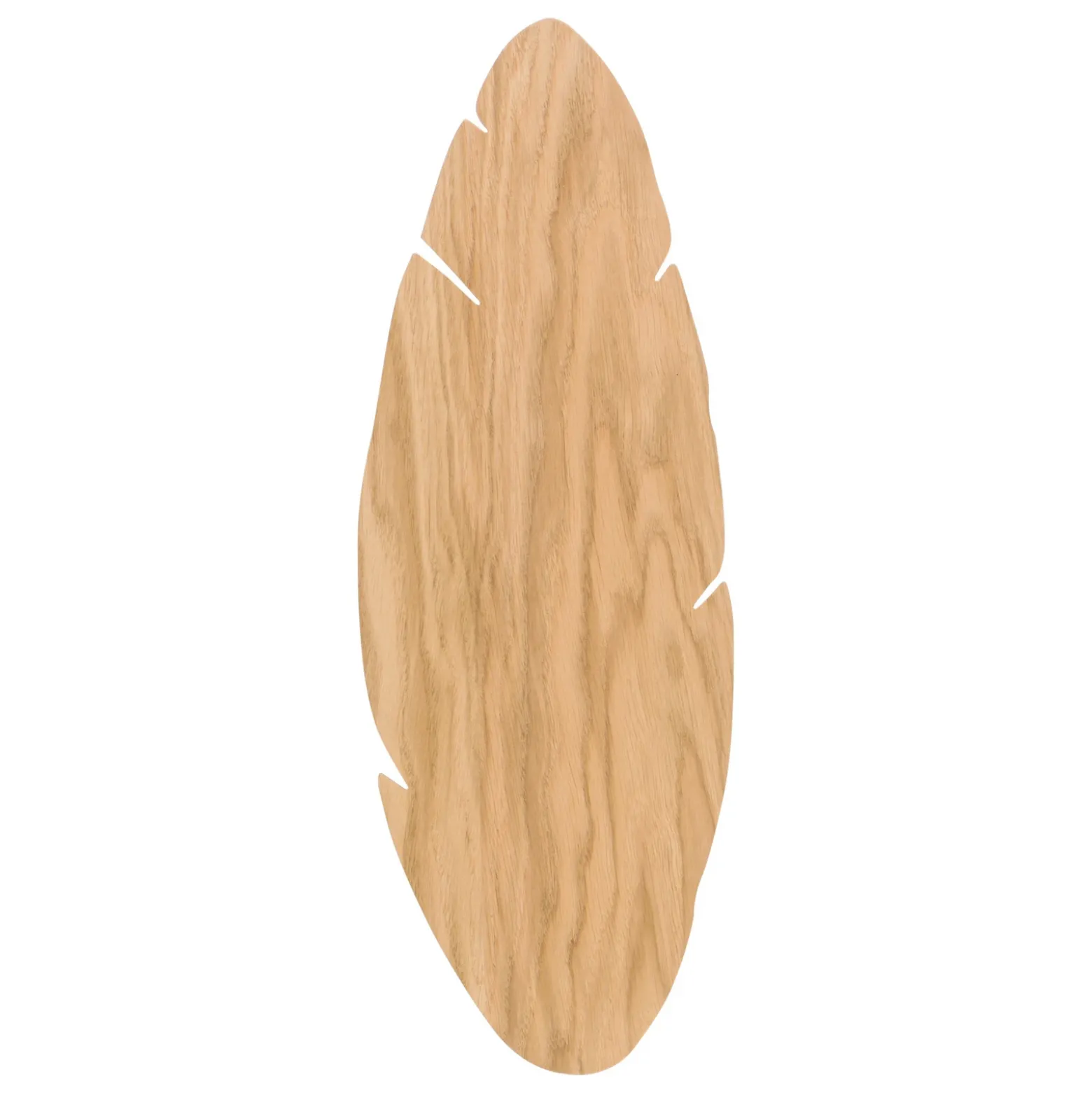 Aplique de pared Envostar Lehti, forma de hoja, madera clara, 51 x 18 cm