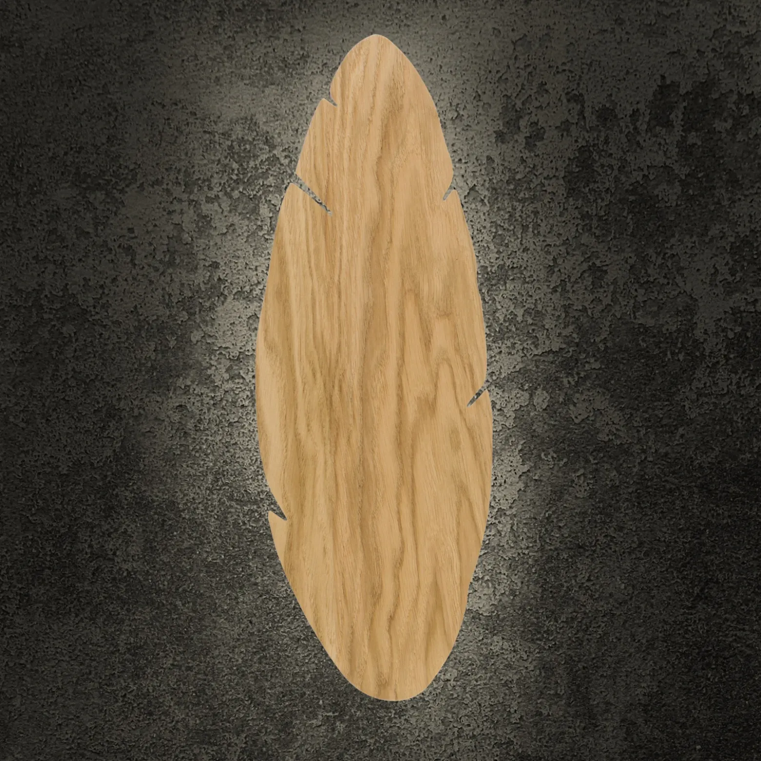 Aplique de pared Envostar Lehti, forma de hoja, madera clara, 51 x 18 cm