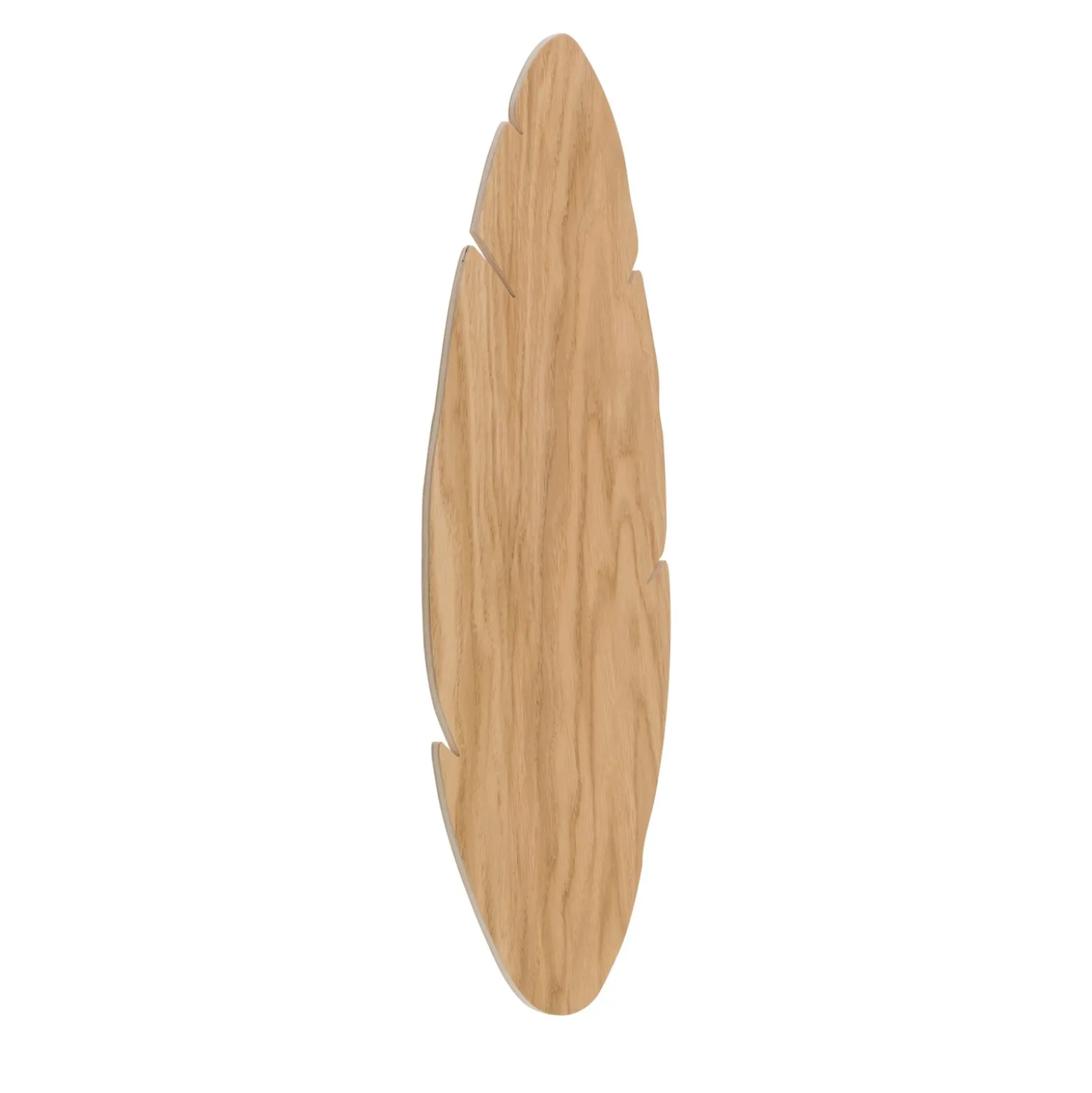 Aplique de pared Envostar Lehti, forma de hoja, madera clara, 51 x 18 cm