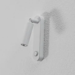 Aplique de pared Enzo Long, blanco, metal, 22 cm, regulable, G9