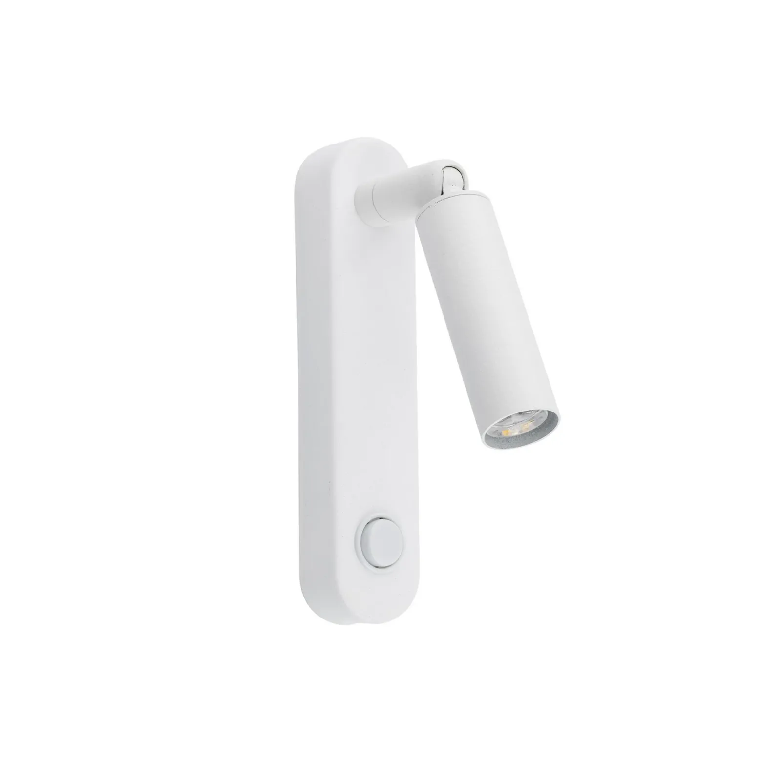 Aplique de pared Enzo Long, blanco, metal, 22 cm, regulable, G9