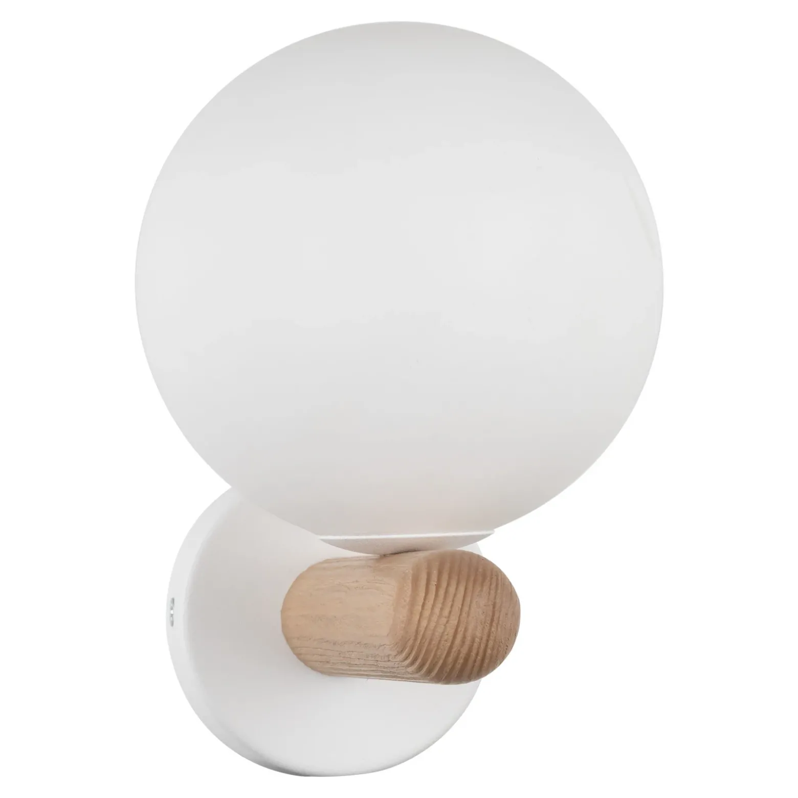 Aplique de pared Estera, blanco/color madera, cristal, G9