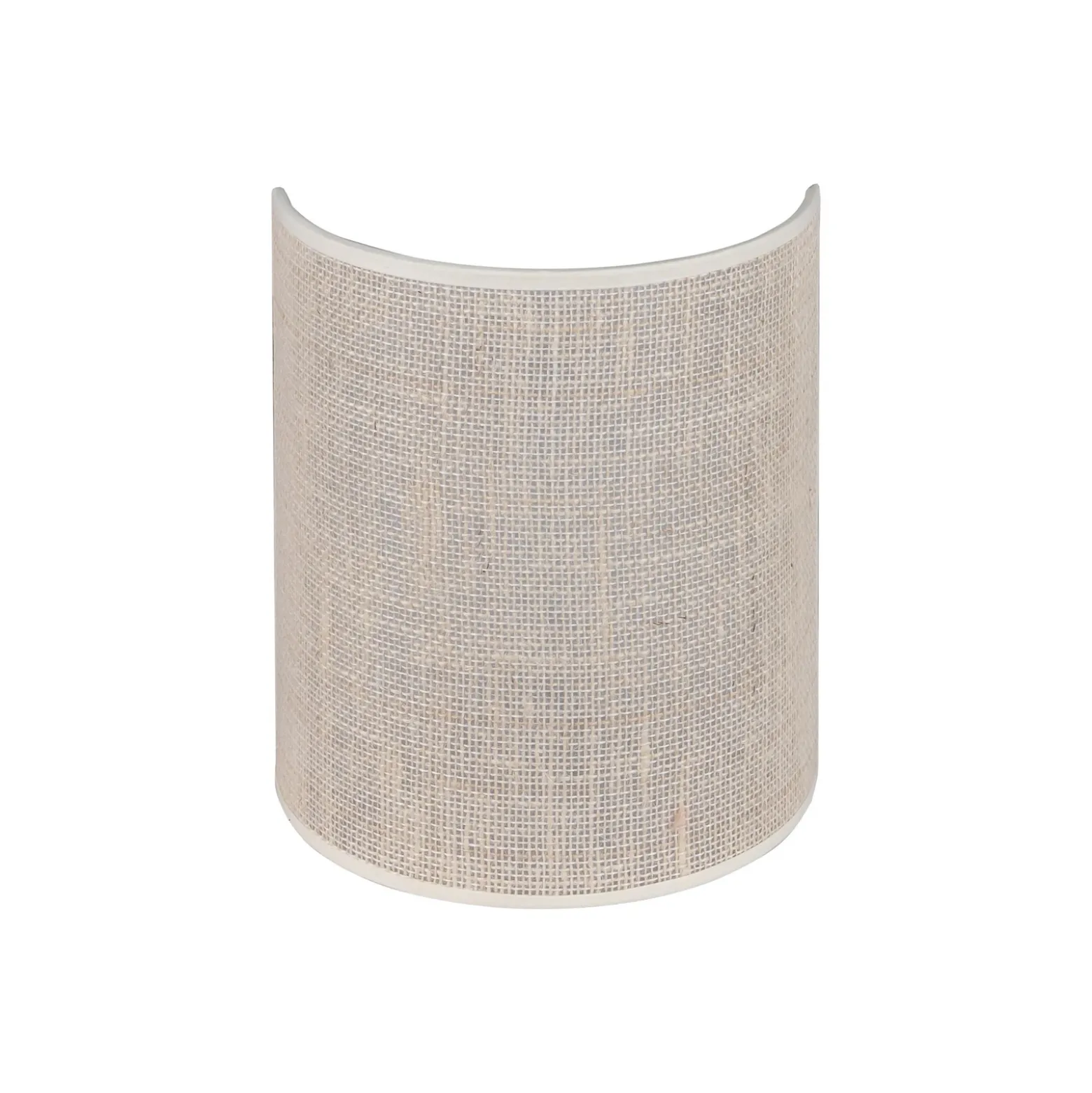 Aplique de pared Euluna de yute, blanco/crudo, semicircular, altura 24 cm