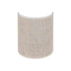 Aplique de pared Euluna de yute, blanco/crudo, semicircular, altura 24 cm
