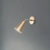 Aplique de pared Evander, dorado, metal, altura 21 cm, E27