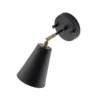 Aplique de pared Evander, negro/dorado, metal, altura 21 cm, E27