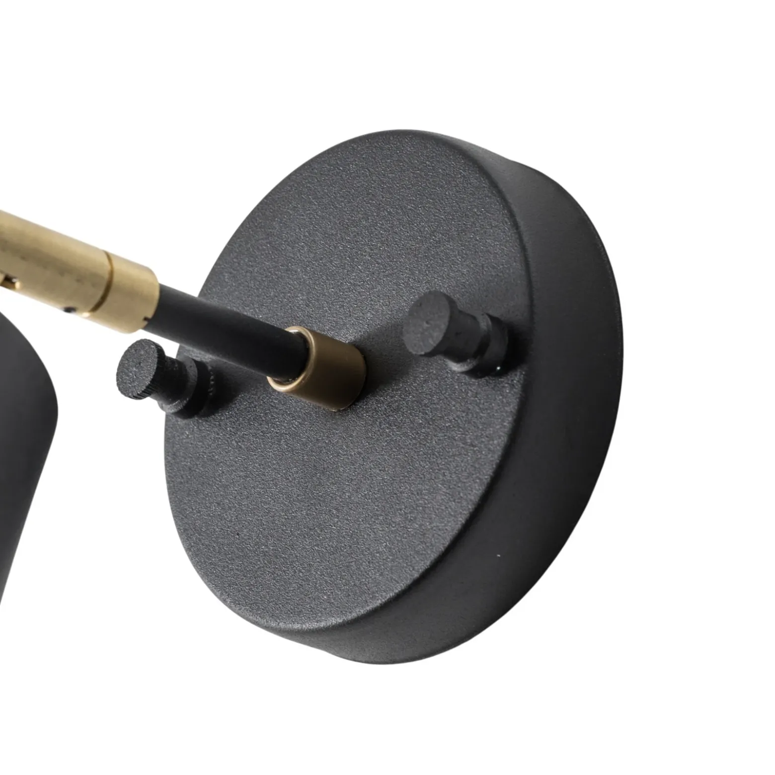 Aplique de pared Evander, negro/dorado, metal, altura 21 cm, E27