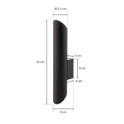 Aplique de pared Eye Cut, negro
