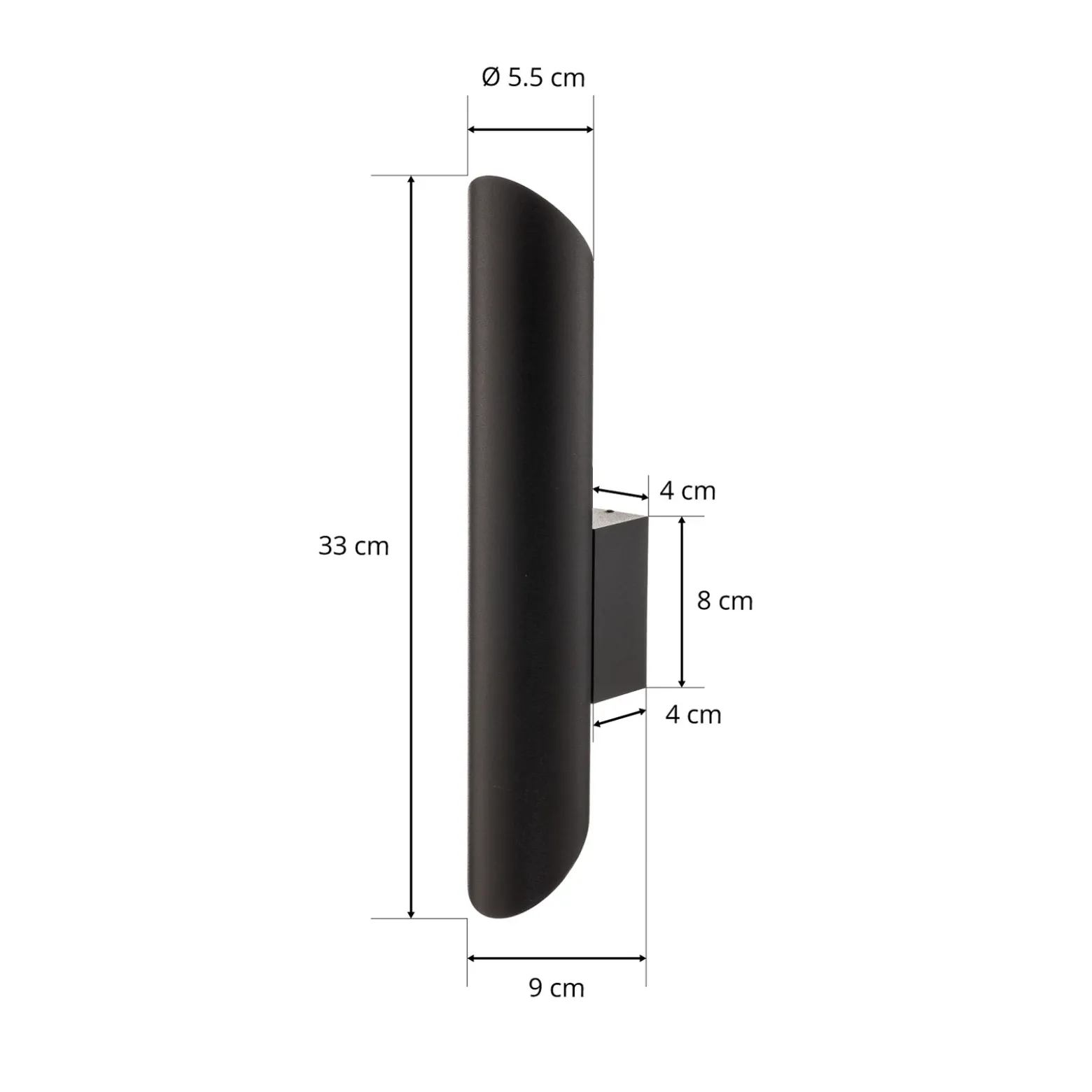Aplique de pared Eye Cut, negro
