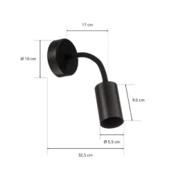 Aplique de pared Eye Flex S, negro