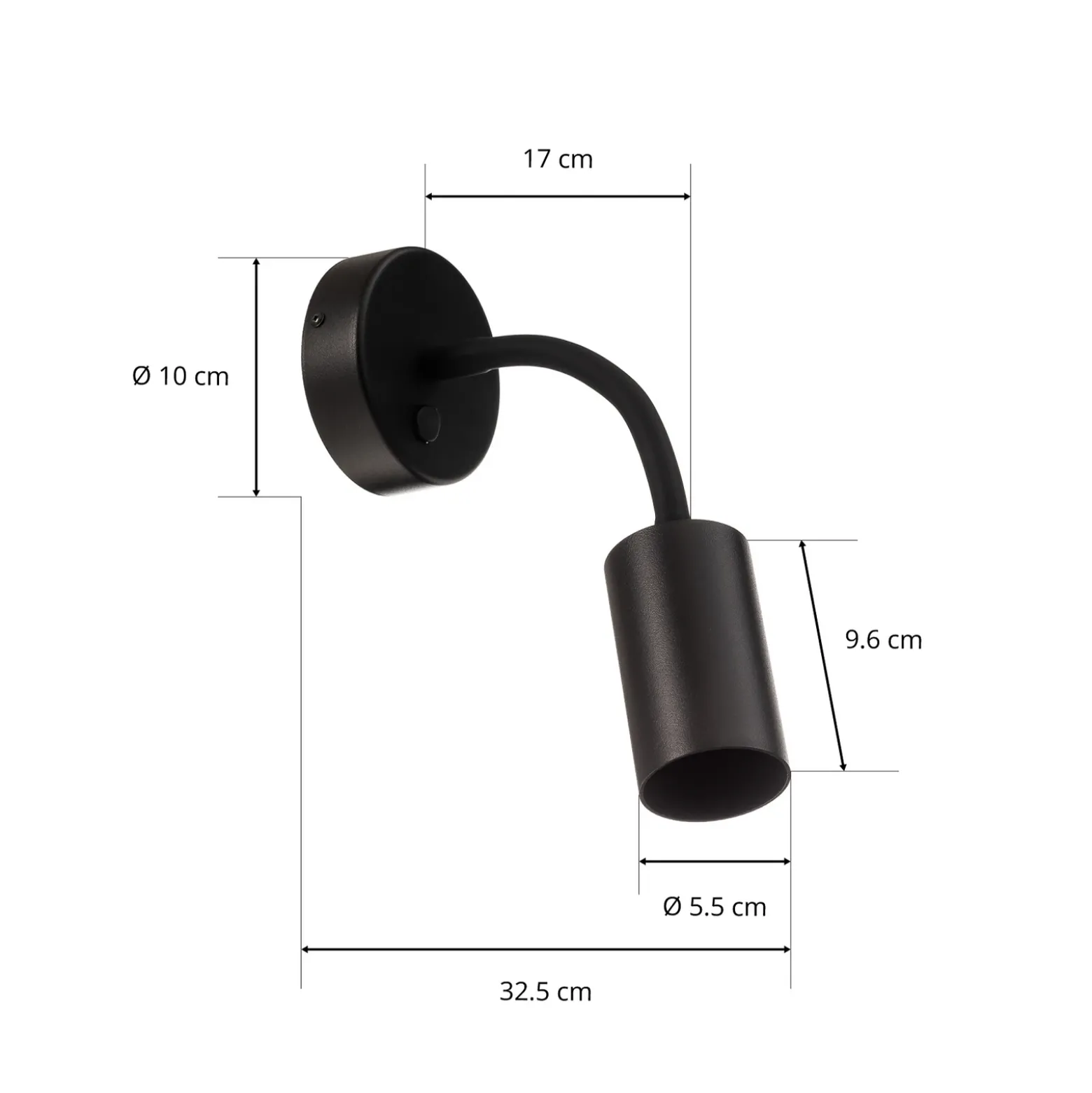 Aplique de pared Eye Flex S, negro