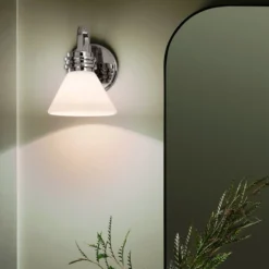 Aplique de pared Farum 1, color cromo, acero, cristal, G9