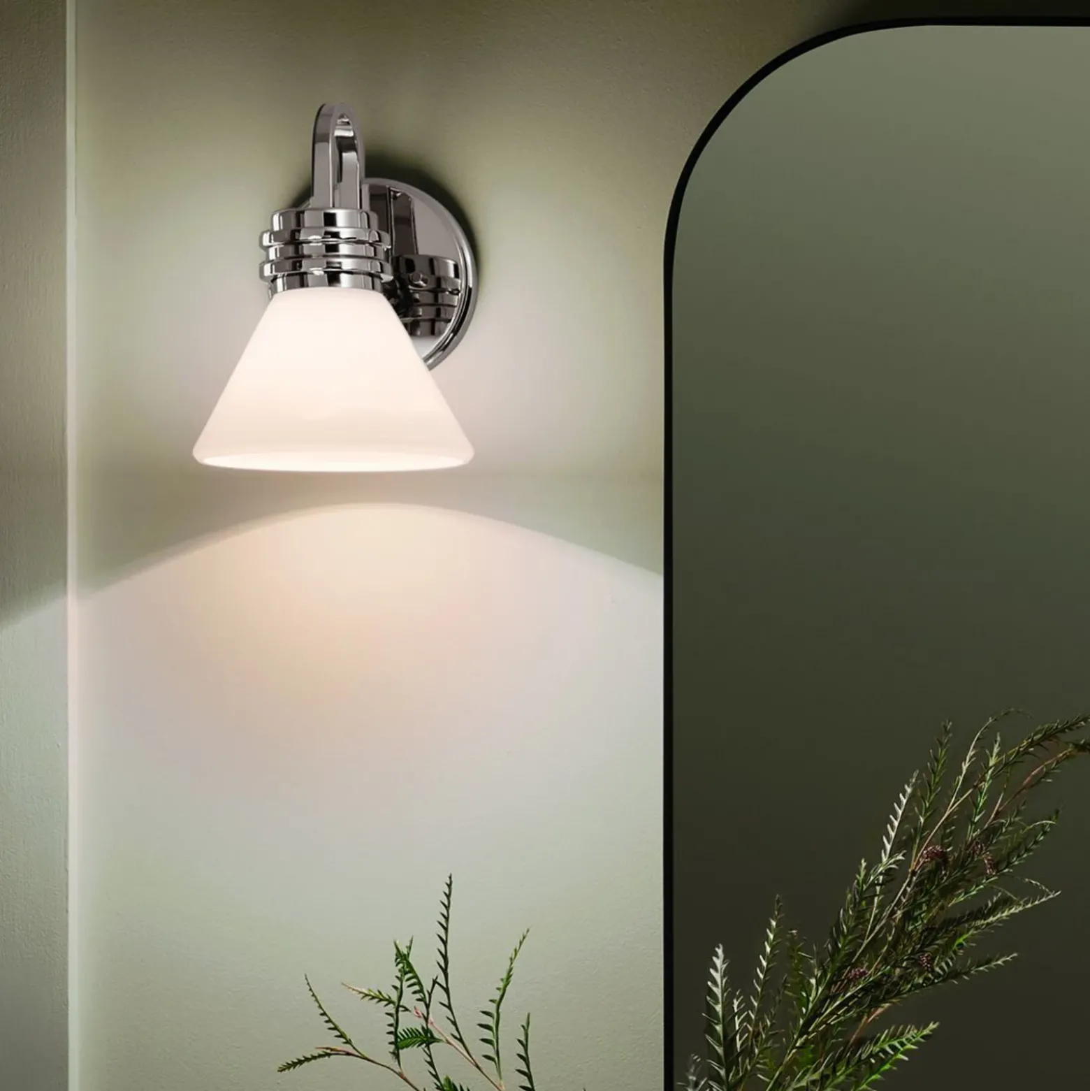 Aplique de pared Farum 1, color cromo, acero, cristal, G9