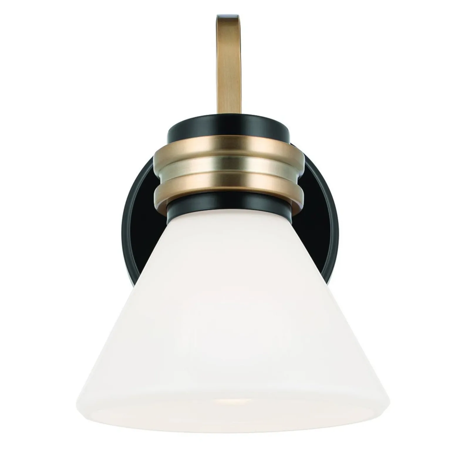 Aplique de pared Farum 1, negro/bronce, acero, cristal, G9