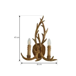 Aplique de pared Fibi de Lindby, marrón, asta, 2 luces, E14