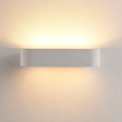 Aplique de pared Fioni de Lindby, blanco, yeso, G9, 6,5 cm, se puede pintar