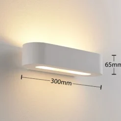 Aplique de pared Fioni de Lindby, blanco, yeso, G9, 6,5 cm, se puede pintar