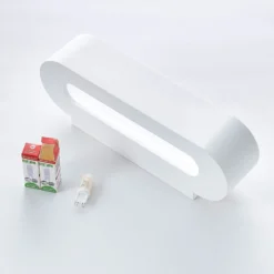 Aplique de pared Fioni de Lindby, blanco, yeso, G9, 6,5 cm, se puede pintar