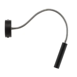 Aplique de pared Flexa con brazo flexible, negro