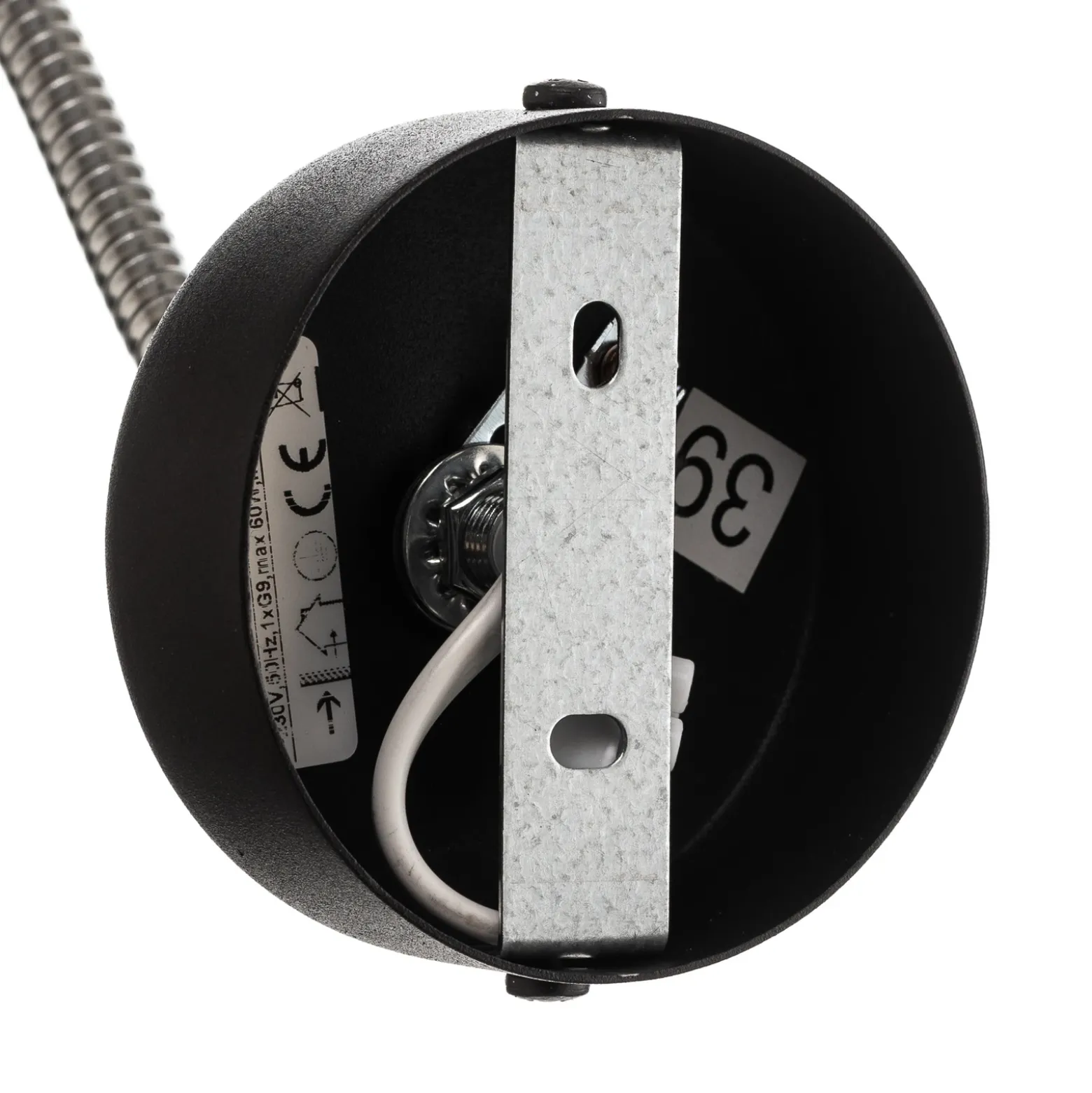 Aplique de pared Flexa con brazo flexible, negro