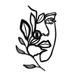 Aplique de pared Flower Faced, negro, metal, 54 x 34 cm, enchufe