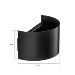 Aplique de pared Fold con pantalla curvada en negro