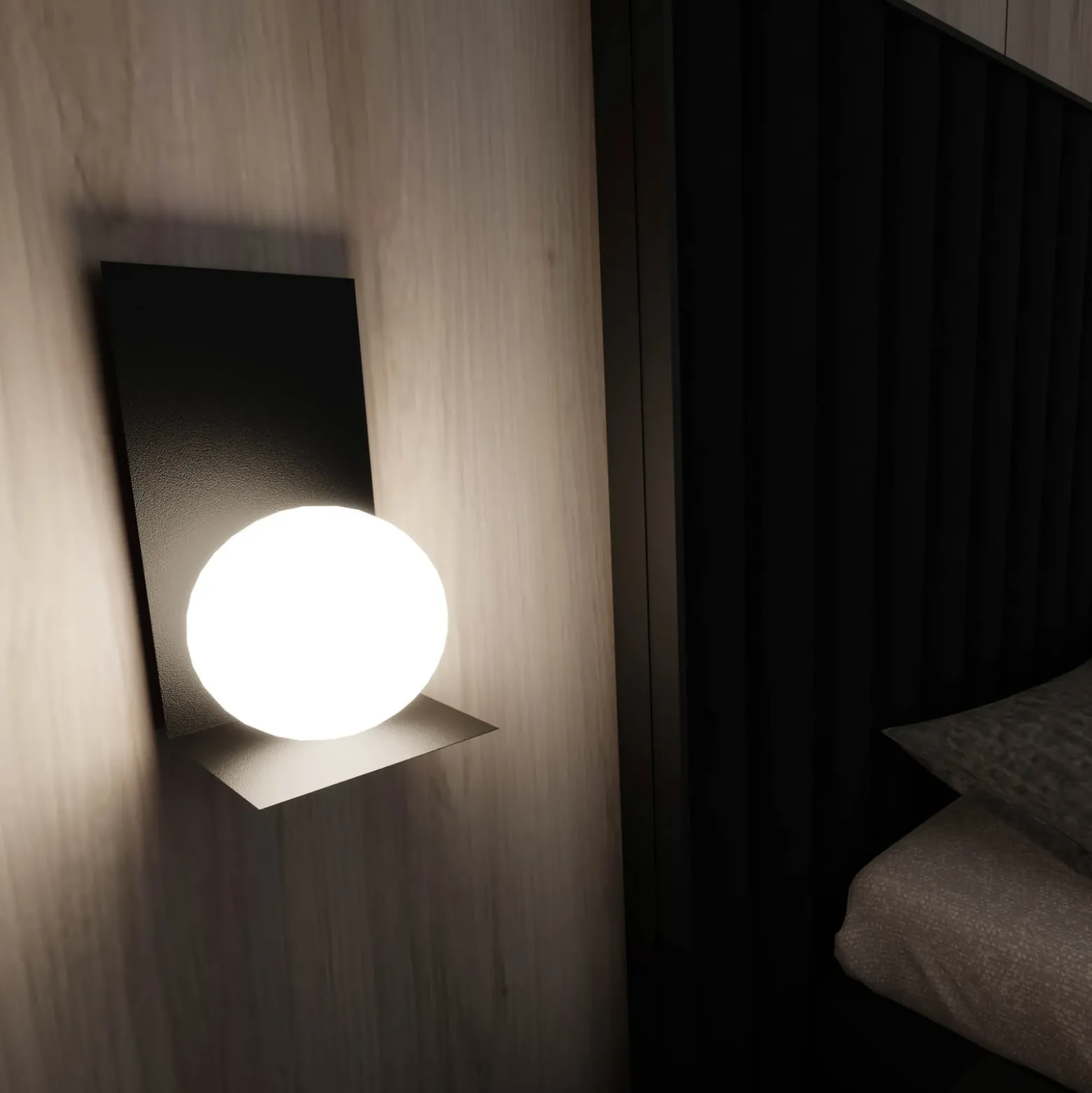 Aplique de pared forma 5, 15 cm x 30 cm, negro/ópalo