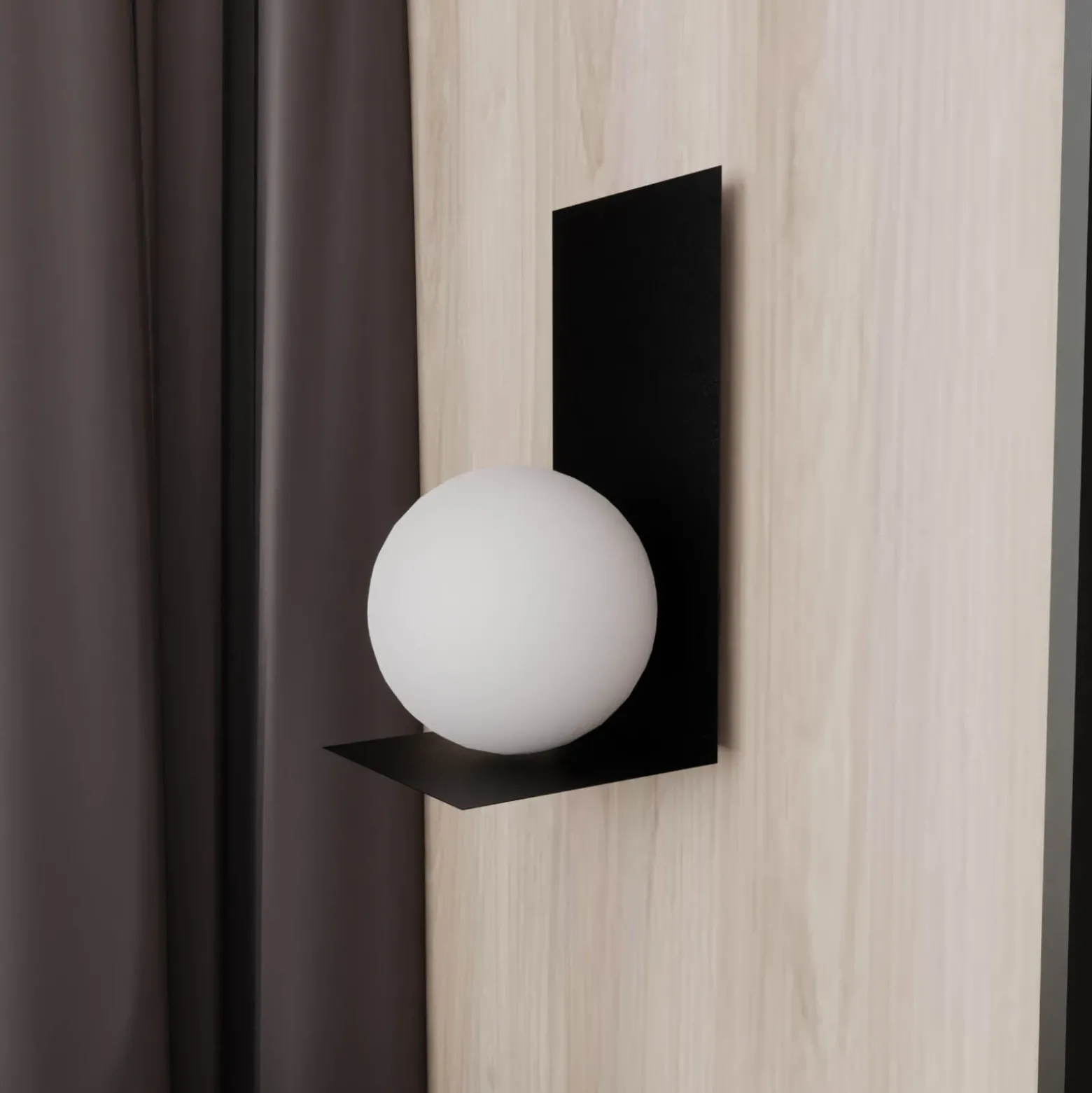 Aplique de pared forma 5, 15 cm x 30 cm, negro/ópalo