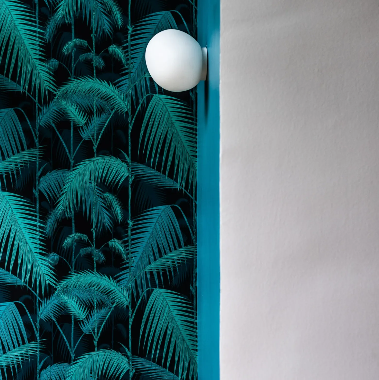 Aplique de pared Foscarini Gregg piccola, blanco, IP44, cristal