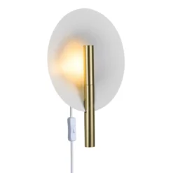 Aplique de pared Furiko con interruptor, latón/blanco