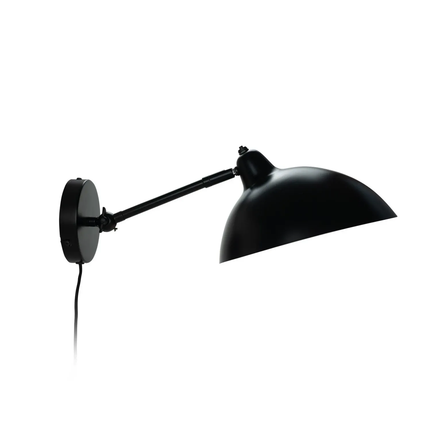 Aplique de pared Futura de Dyberg Larsen, negra, 40 W, cable, metal