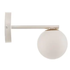 Aplique de pared Gama en blanco con bola de cristal