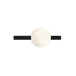 Aplique de pared Garda, negro, metal, cristal, 1 luz