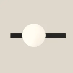 Aplique de pared Garda, negro, metal, cristal, 1 luz