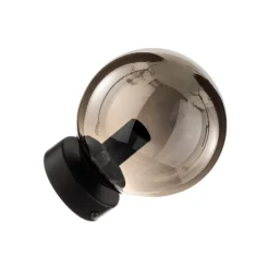 Aplique de pared Glassy, negro, grafito, cristal, E14, Ø 14 cm