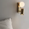 Aplique de pared Globen Lighting «Doppio», color latón, altura 24 cm, 2 luces