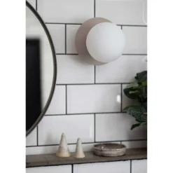 Aplique de pared Globen Lighting ART DECO, beige/blanco Ø 16 cm IP44