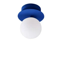 Aplique de pared Globen Lighting ART DECO, azul/blanca, Ø 16 cm, IP44