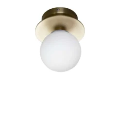 Aplique de pared Globen Lighting ART DECO, latón/blanco Ø 16 cm IP44