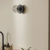 Aplique de pared Globen Lighting ART DECO, negro/gris Ø 16 cm IP44
