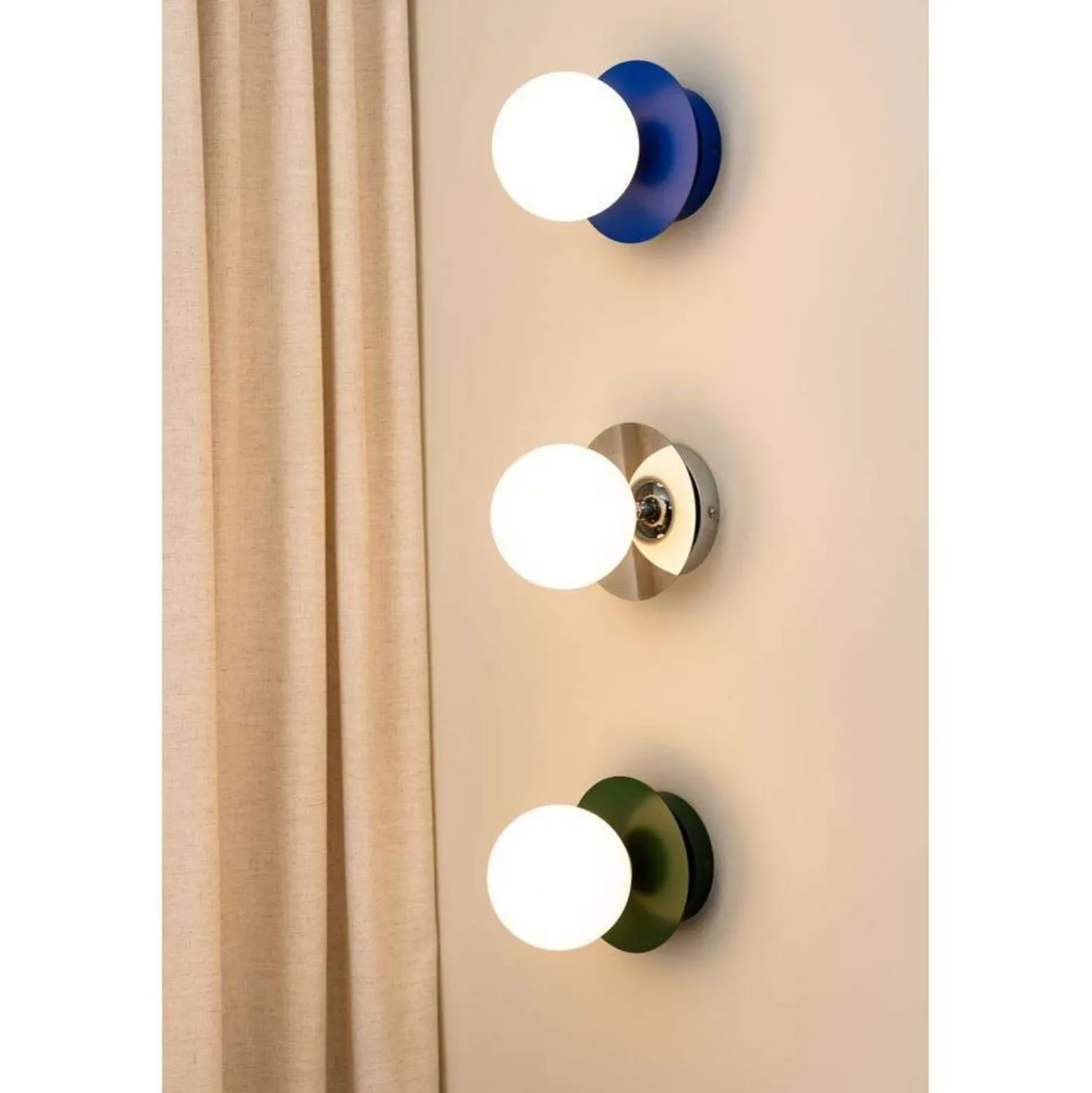 Aplique de pared Globen Lighting ART DECO, azul/blanca, Ø 16 cm, IP44