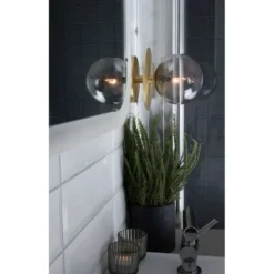 Aplique de pared Globen Lighting ART DECO, latón/gris Ø 16 cm IP44