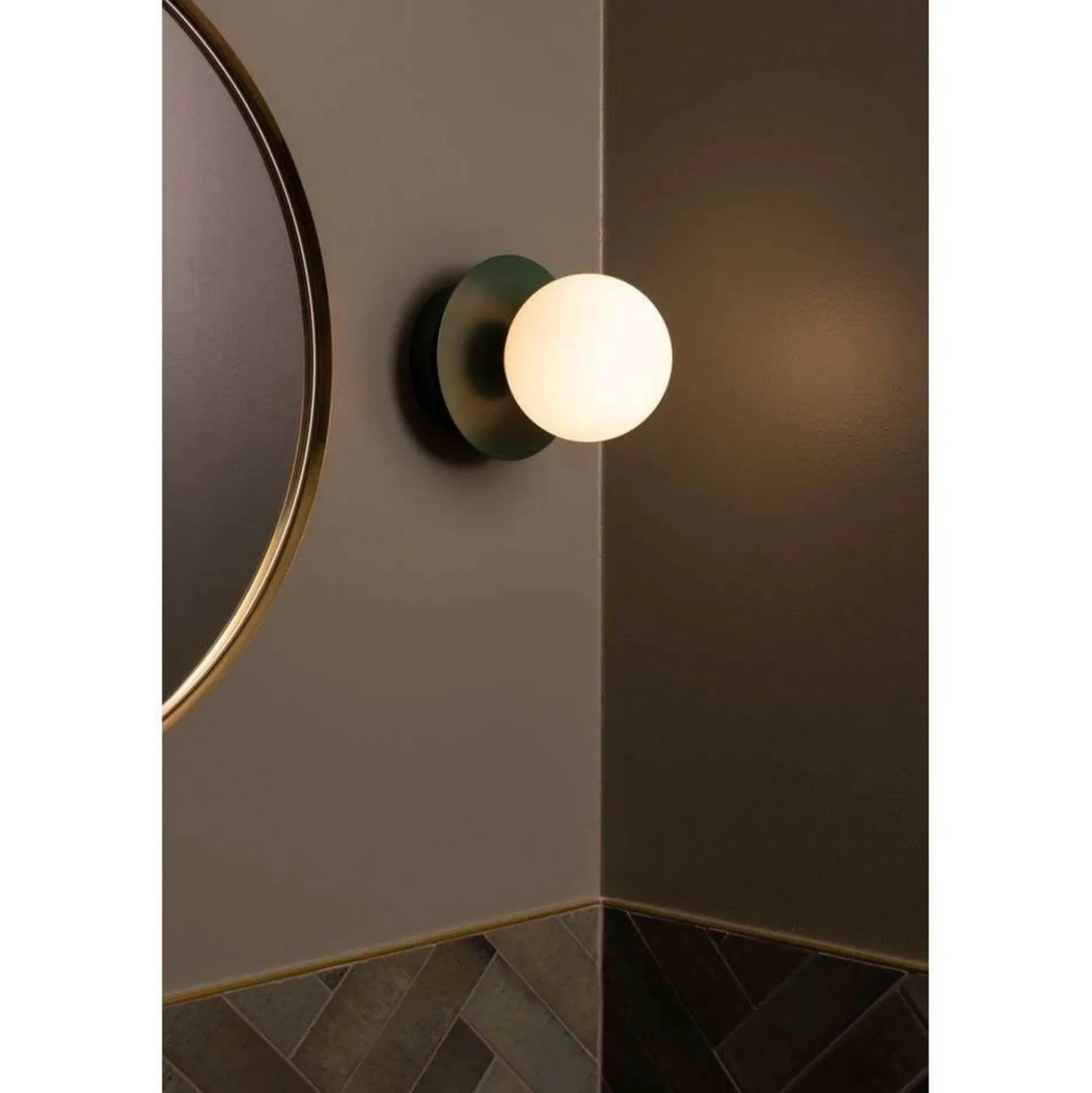 Aplique de pared Globen Lighting ART DECO, verde/blanco, Ø 16 cm, IP44