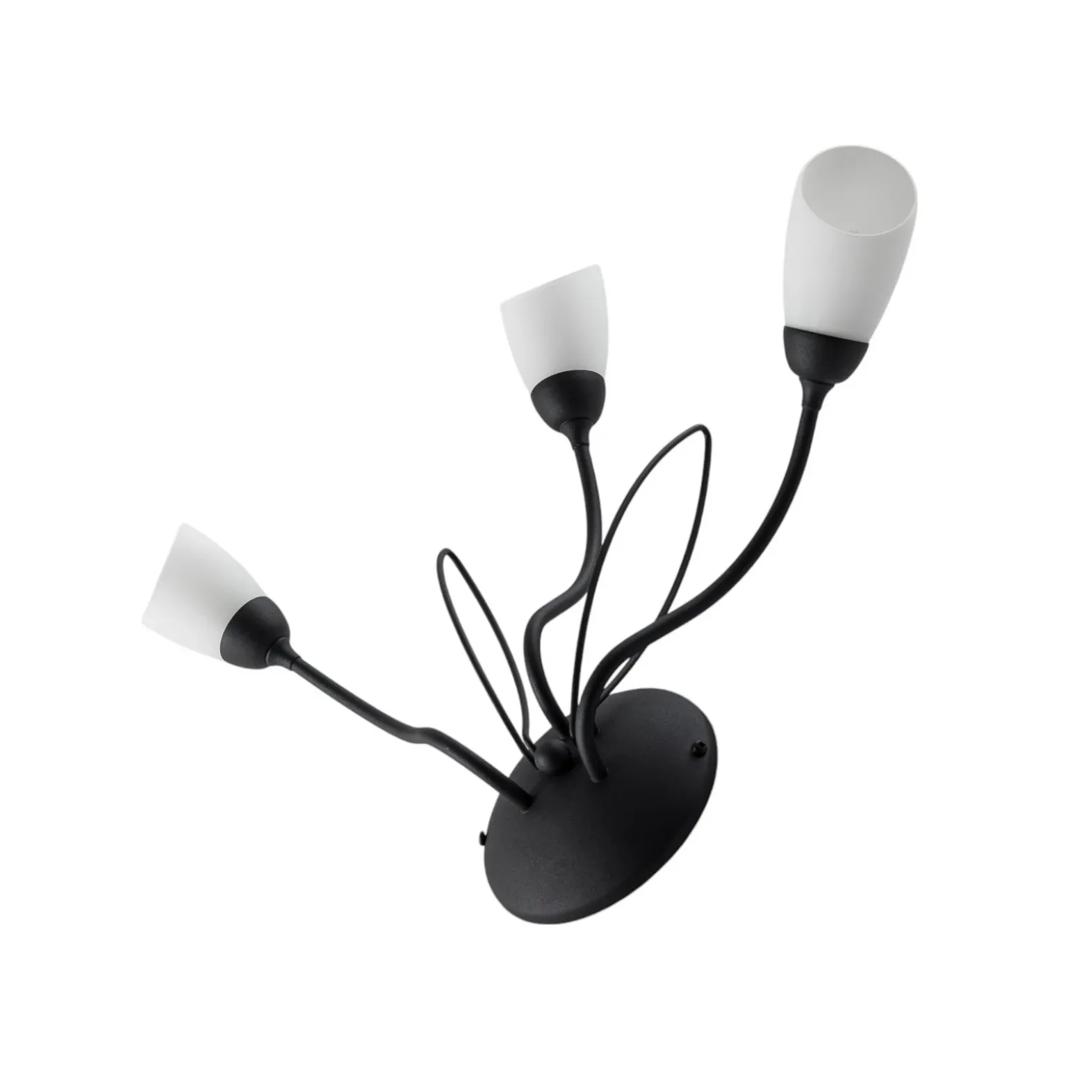 Aplique de pared Gloriosa, negro, cristal, 3 luces