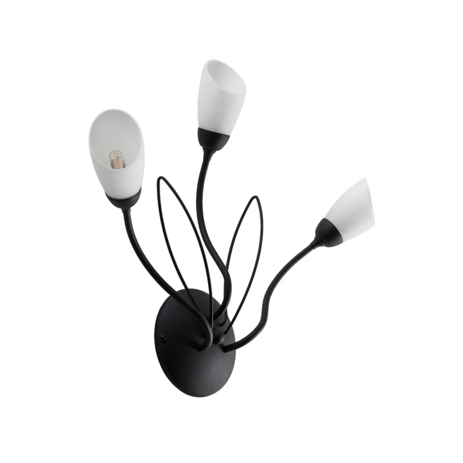 Aplique de pared Gloriosa, negro, cristal, 3 luces