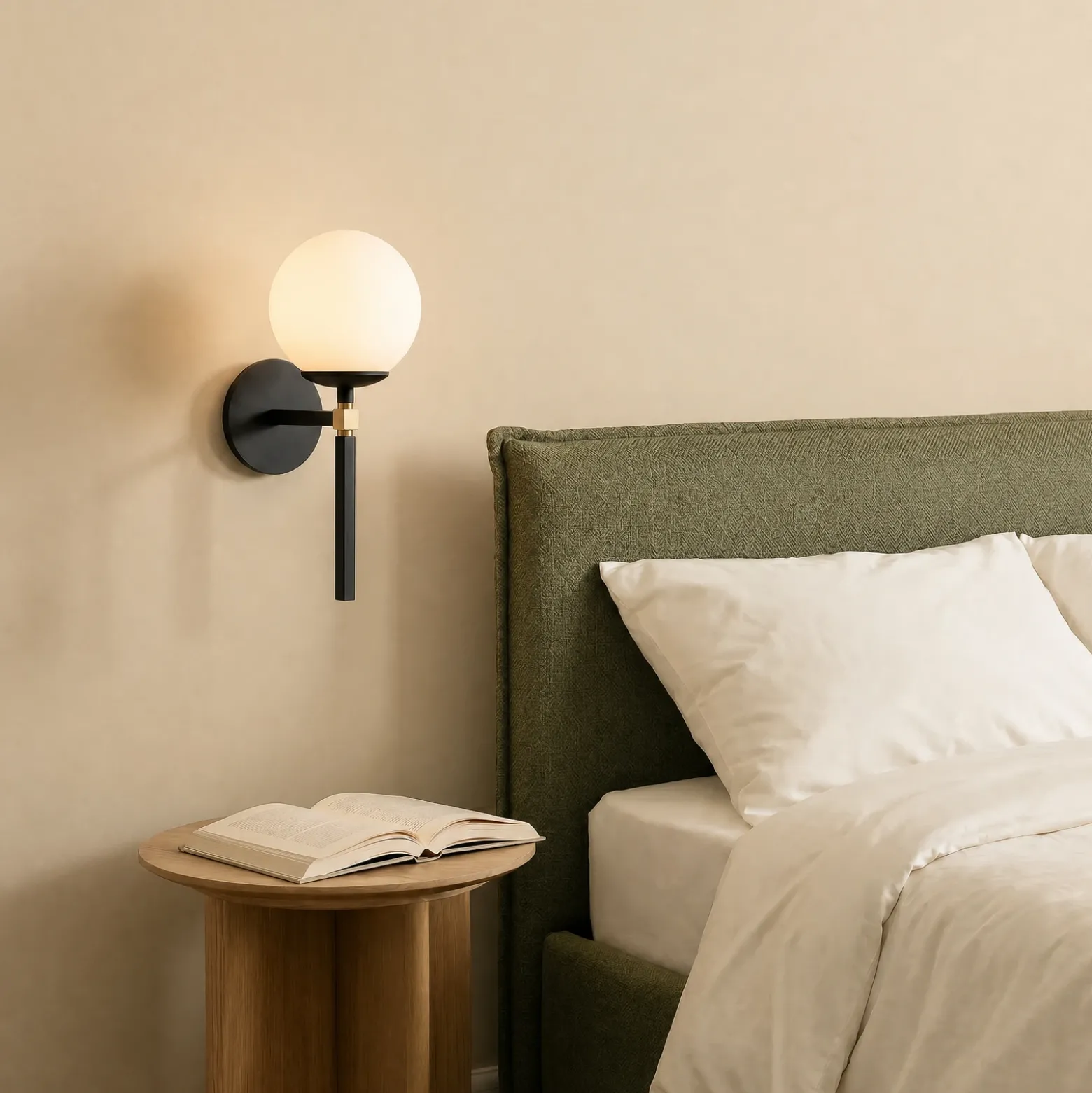 Aplique de pared Gondol, negro, altura 37 cm, metal/cristal, E27